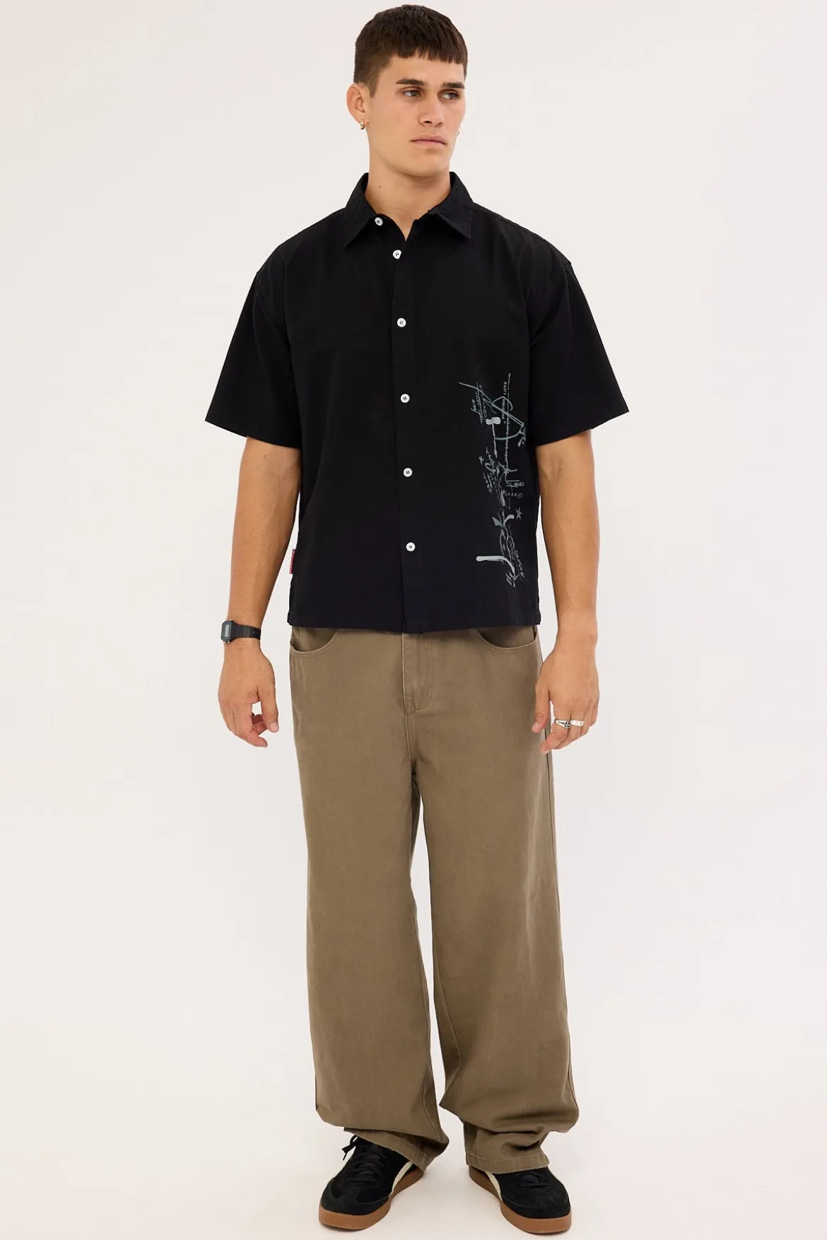 Crisis Cropped Shirt Black