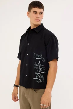 Crisis Cropped Shirt Black