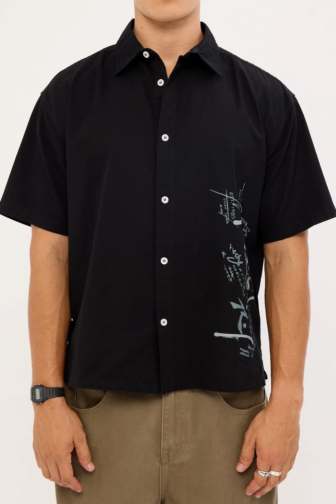 Crisis Cropped Shirt Black