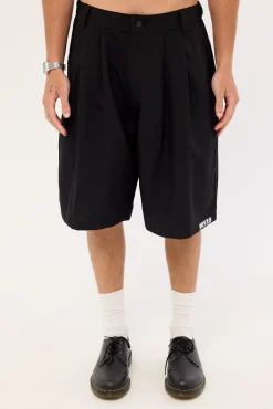 Crossbones Pleated Shorts Black