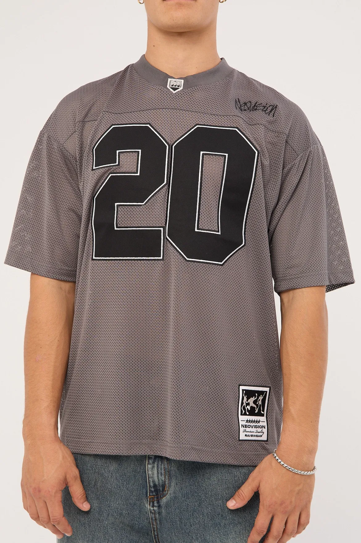 Crucial V Neck Jersey Charcoal