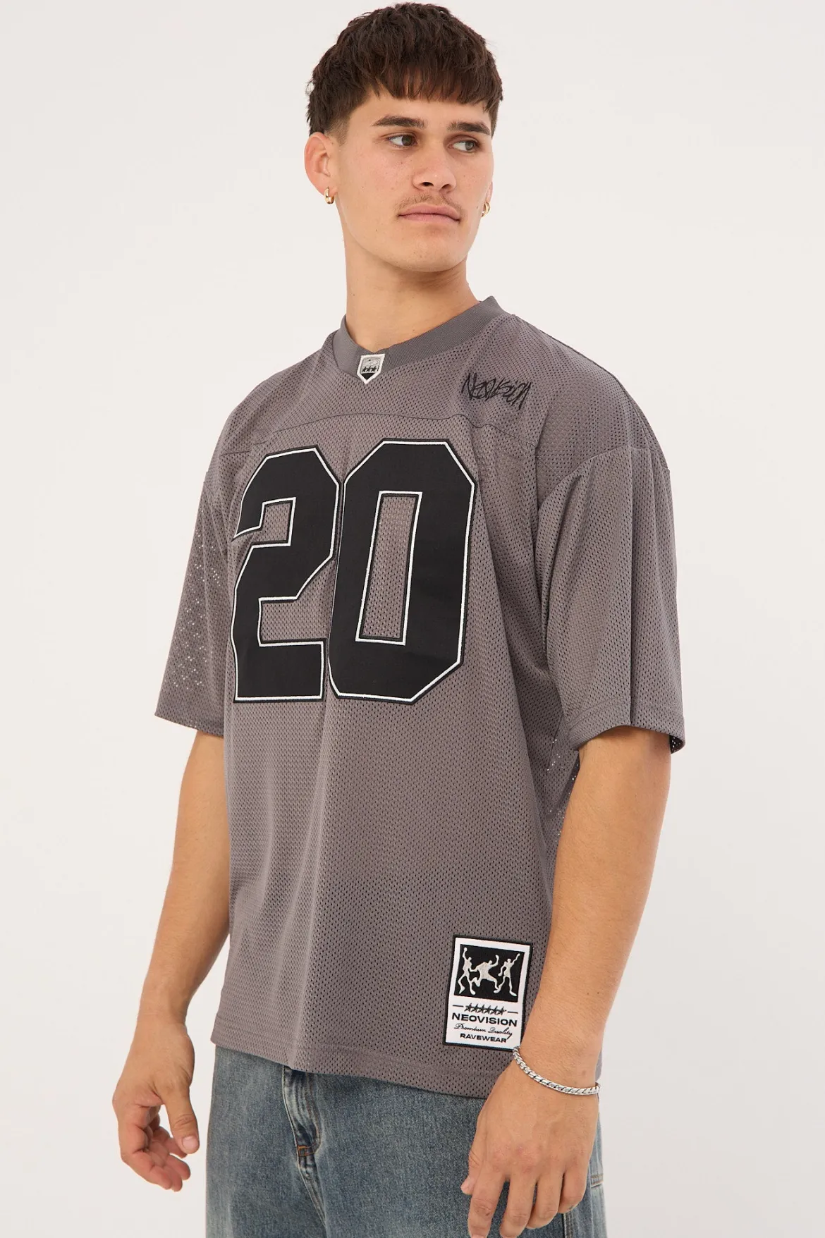 Crucial V Neck Jersey Charcoal
