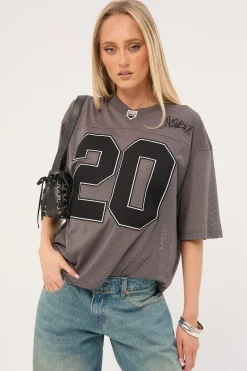 Crucial V Neck Jersey Charcoal