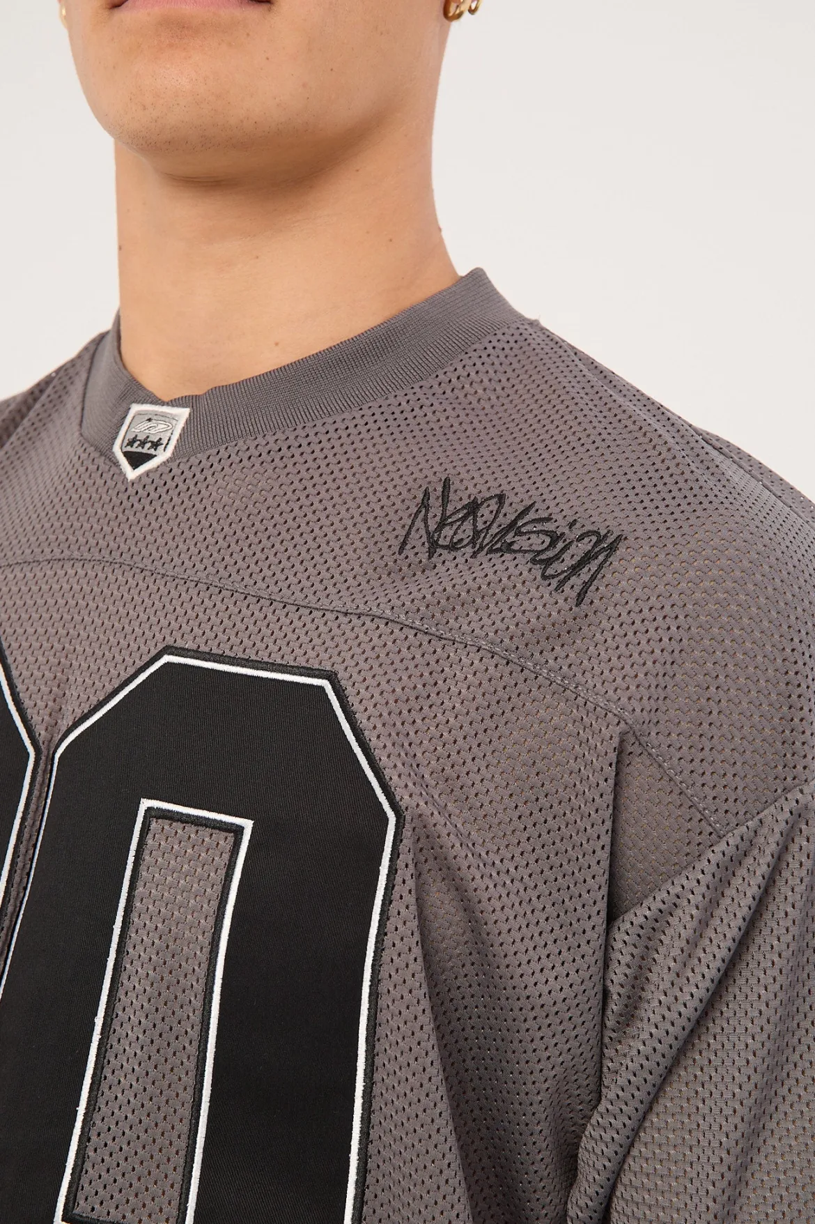 Crucial V Neck Jersey Charcoal