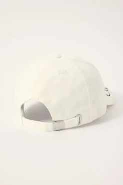 Cursive Distressed Dad Cap White