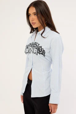 Cusp Long Sleeve Shirt Blue Stripe