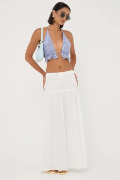 Cyan Frill Bralette Blue Stripe