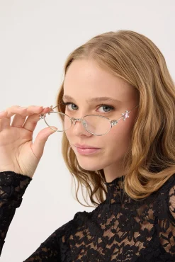 Daisy Fields Clear Glasses Silver