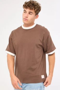 Dante Heavyweight Ringer Easy tee Fudge