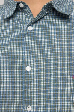 Data Check Short Sleeve Shirt Green/Blue