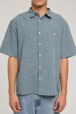 Data Check Short Sleeve Shirt Green/Blue