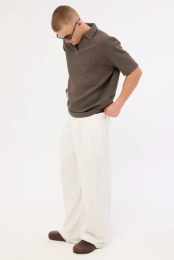 Daybreak Baggy Linen Pant White Stripe