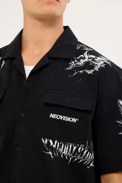 Deadset Boxy Cropped Resort Shirt Black