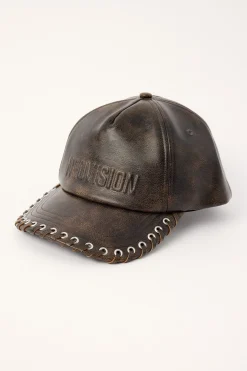 Decay PU Whipstitch Cap Brown