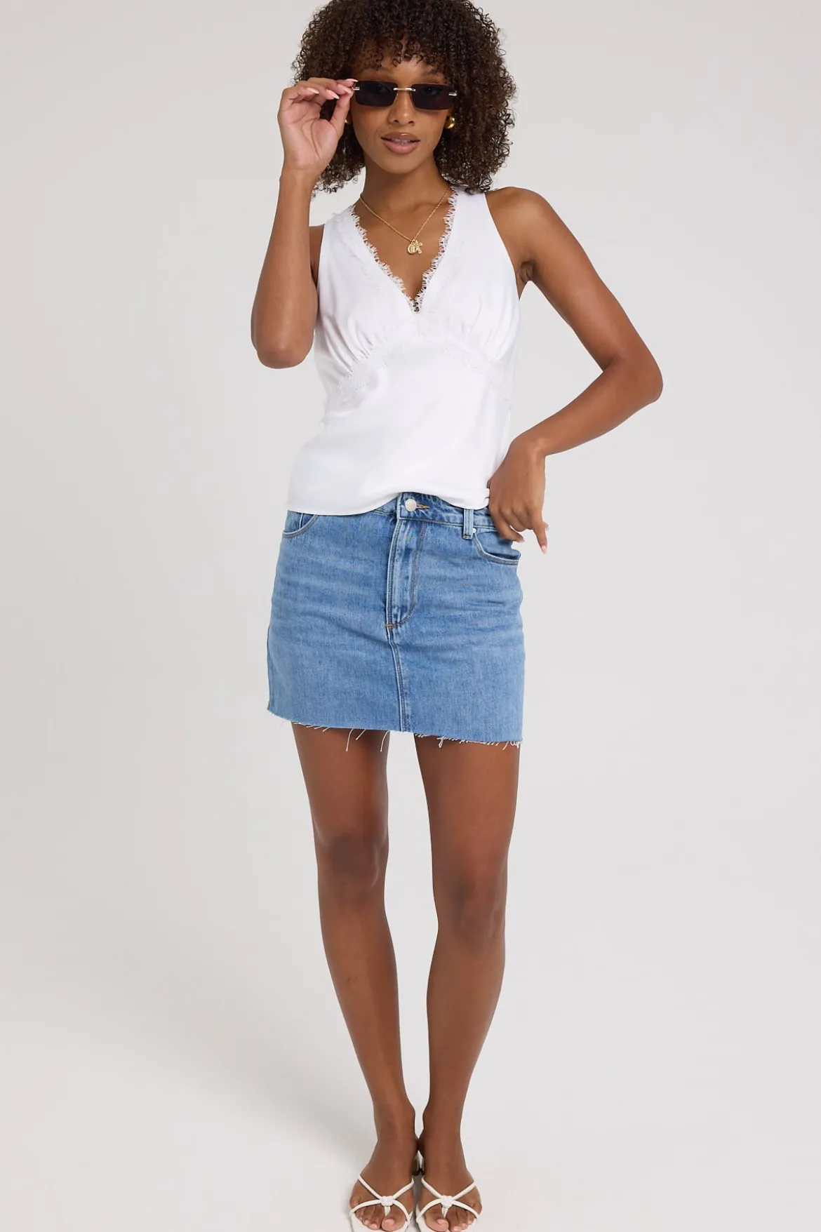 Denim Mini Skirt Mid Blue