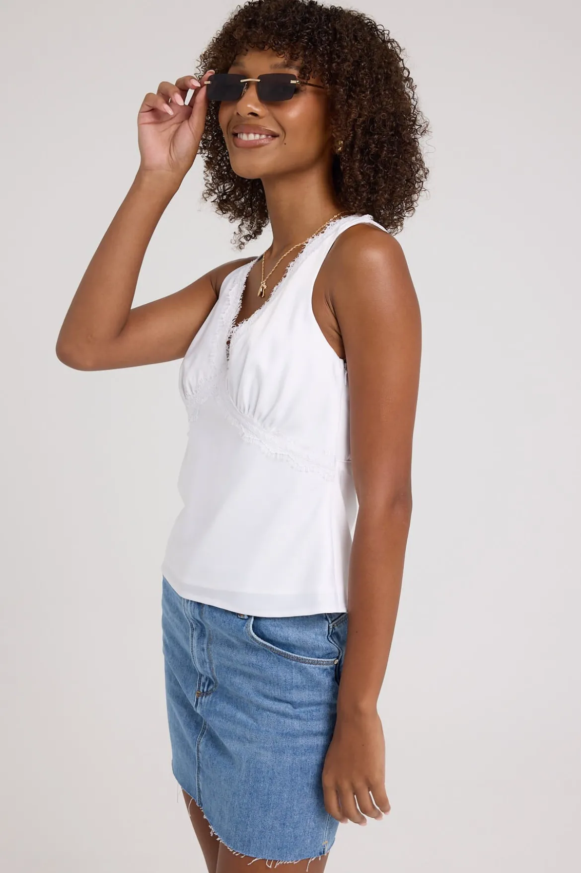 Denim Mini Skirt Mid Blue