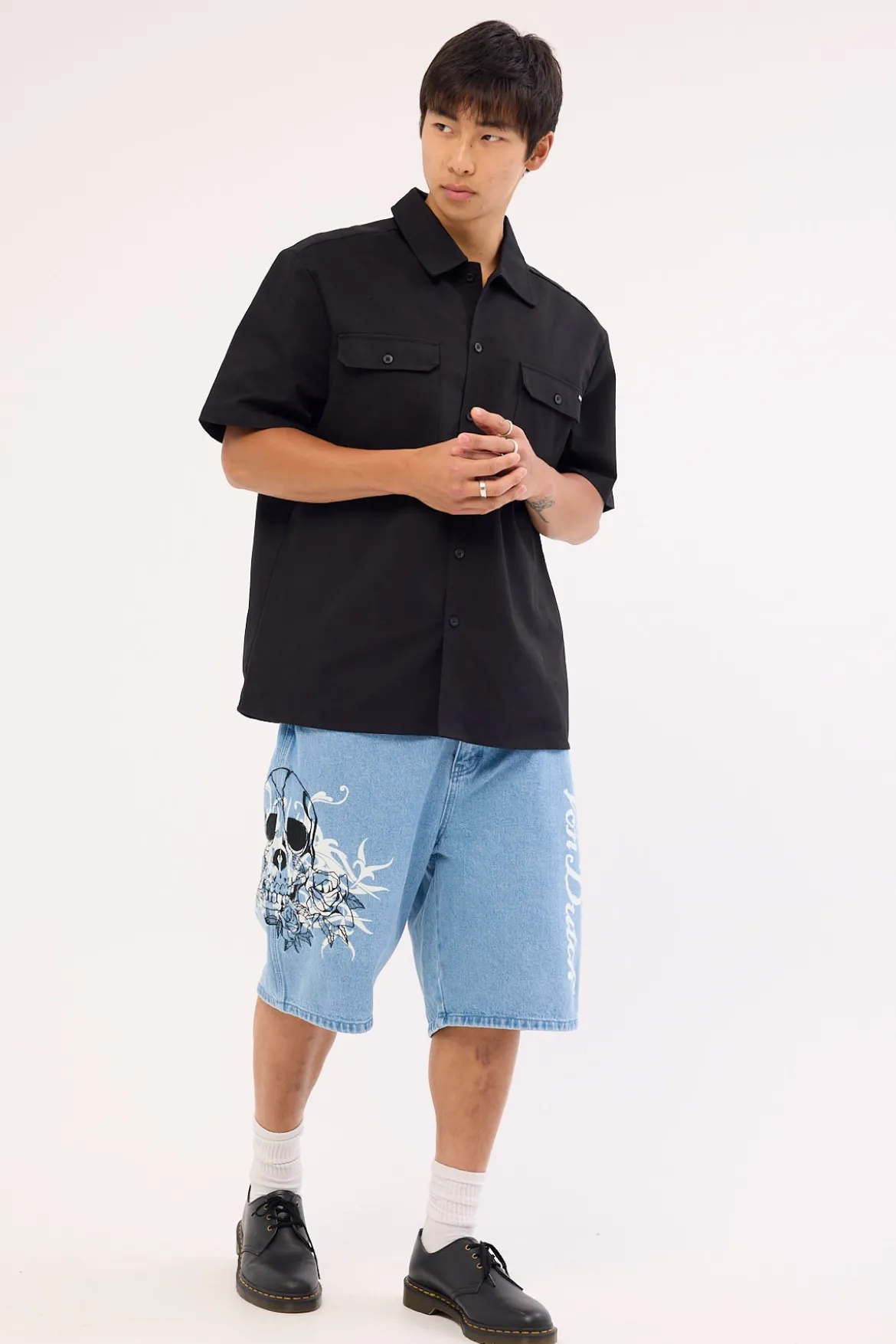 Denim Shorts Mid Blue Denim