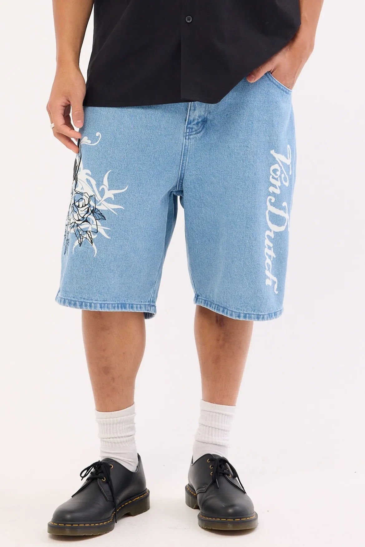 Denim Shorts Mid Blue Denim