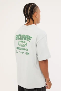 Department Oversize Cropped Tee Grey