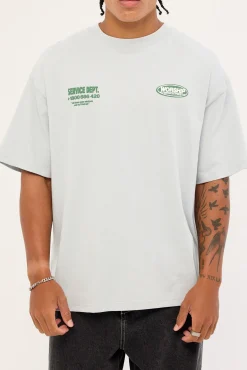 Department Oversize Cropped Tee Grey