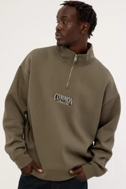 Depth Quarter Zip Sweater Brown