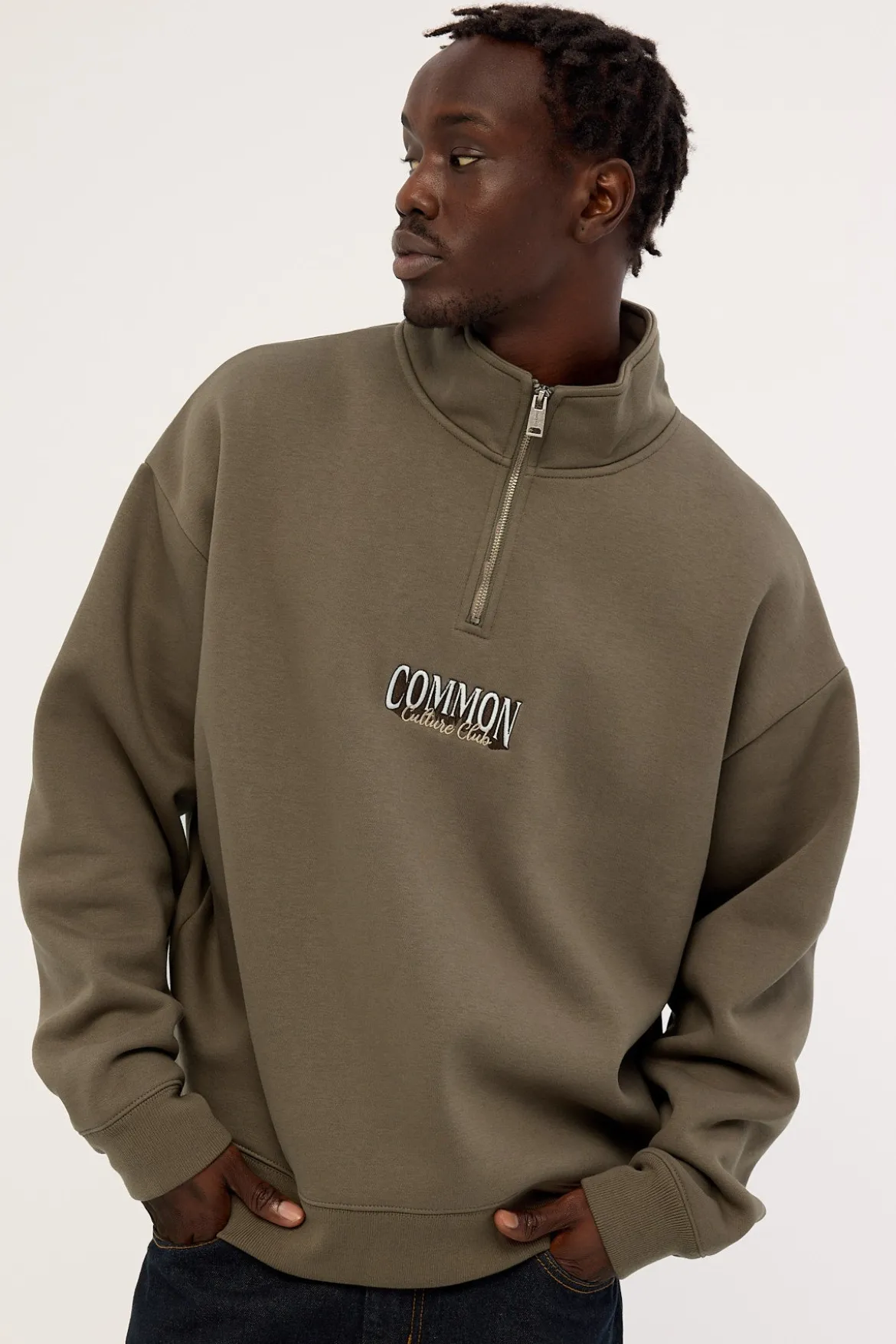 Depth Quarter Zip Sweater Brown
