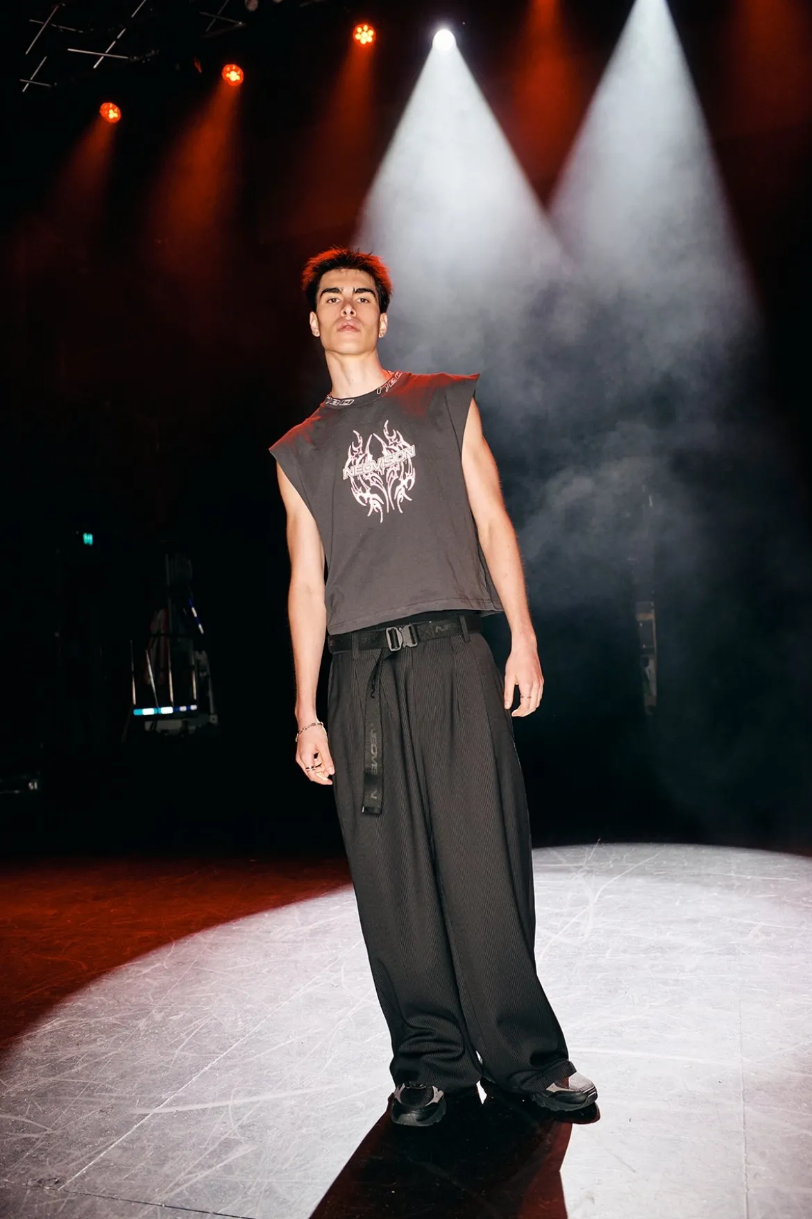Desolate Tailored Trouser Black Pinstripe