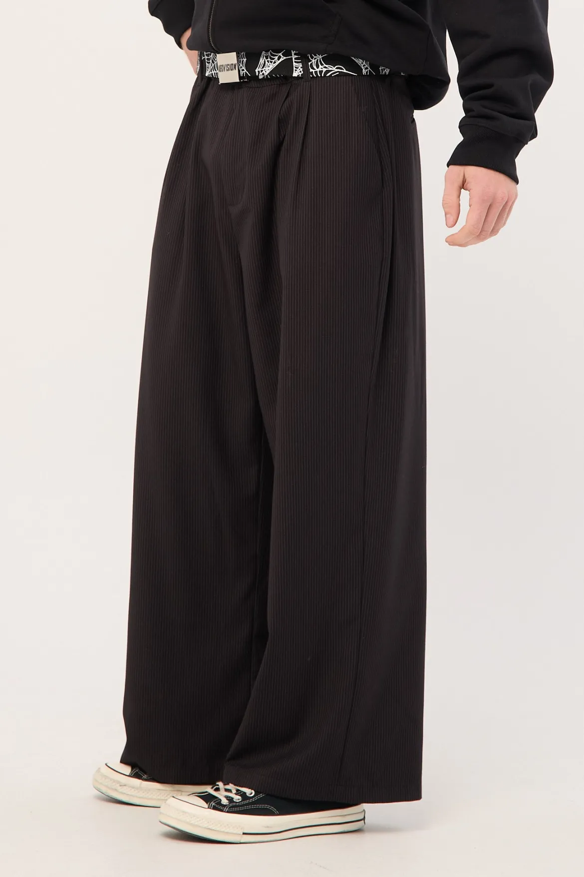 Desolate Tailored Trouser Black Pinstripe