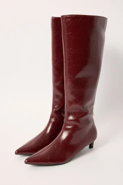Destiny Textured PU Boot Bordeaux Bordeaux