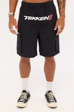 Devil Jin Graffiti Cargo Shorts Black