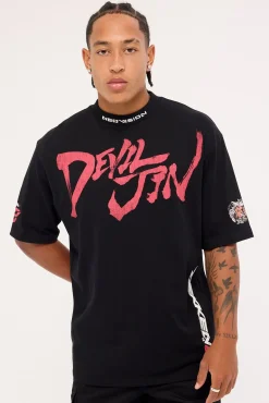 Devil Jin Graffiti Oversize Super Heavy Tee Black