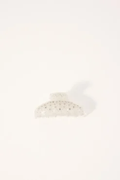 Diamante Hair Claw Clip White
