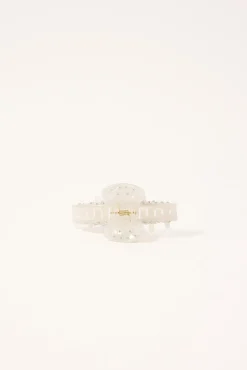 Diamante Hair Claw Clip White