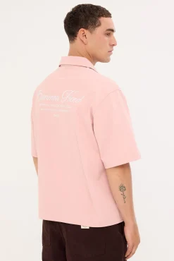 Diplomatic Boxy Cropped Resort Shirt Washed Pink