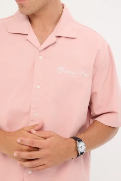 Diplomatic Boxy Cropped Resort Shirt Washed Pink