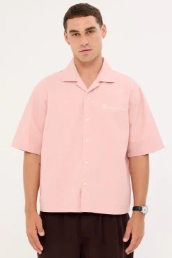 Diplomatic Boxy Cropped Resort Shirt Washed Pink