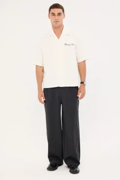 Diplomatic Boxy Cropped Resort Shirt White