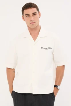 Diplomatic Boxy Cropped Resort Shirt White