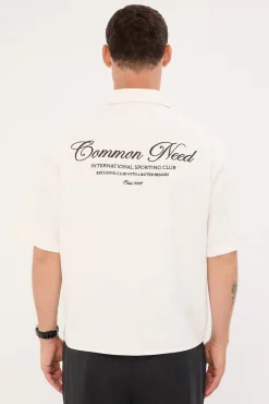 Diplomatic Boxy Cropped Resort Shirt White