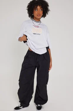 Distorted Dimension Parachute Pant Black