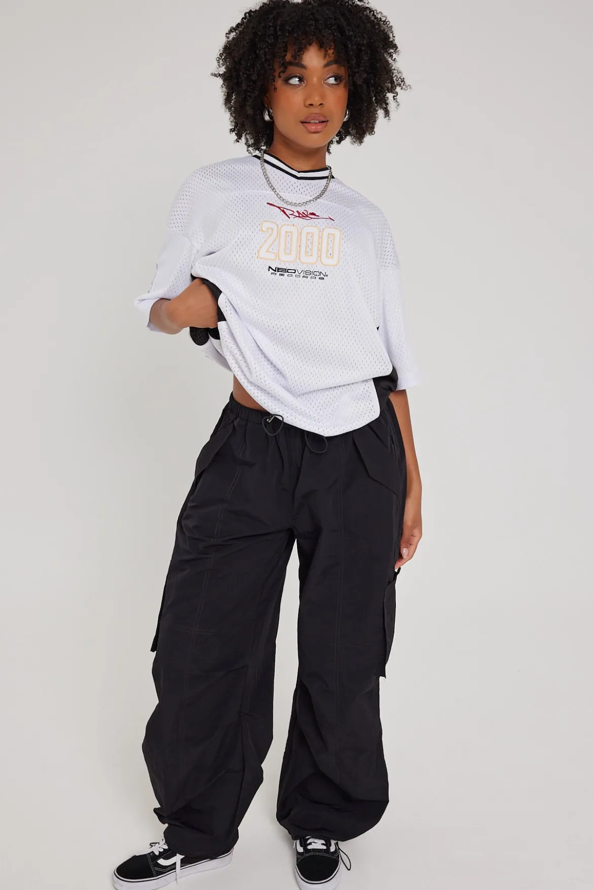 Distorted Dimension Parachute Pant Black