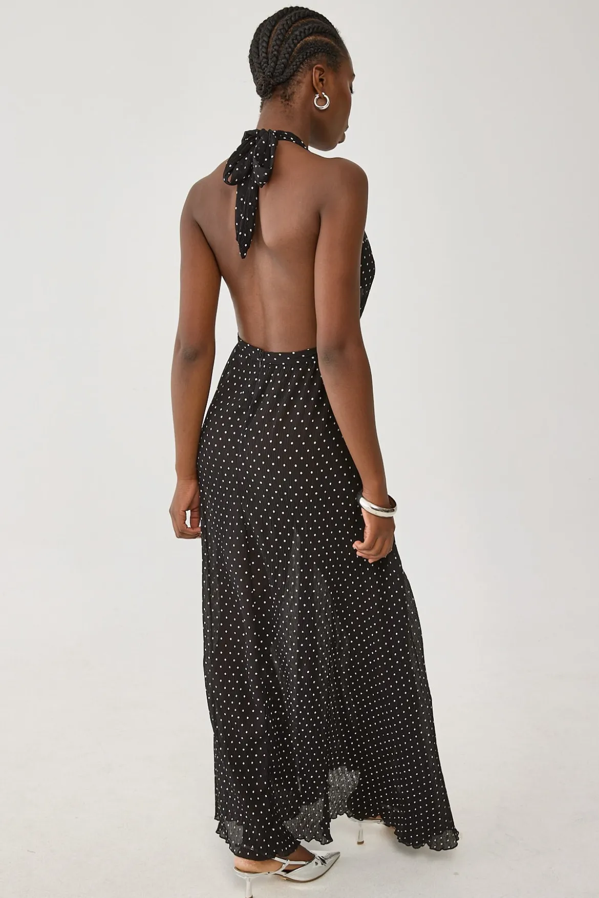 District Maxi Dress Onyx Polka