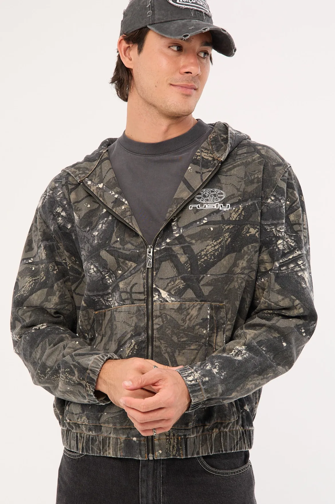 Dodge Em Zip Thru Hooded Jacket Camo
