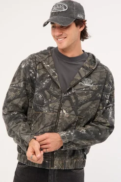 Dodge Em Zip Thru Hooded Jacket Camo