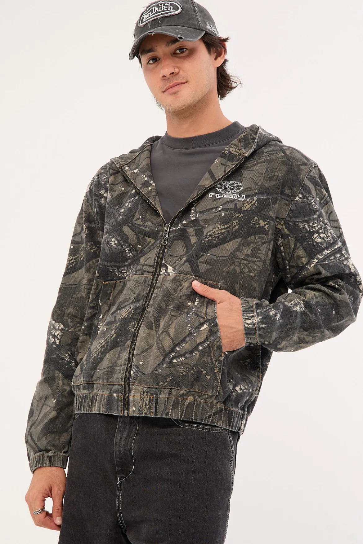 Dodge Em Zip Thru Hooded Jacket Camo