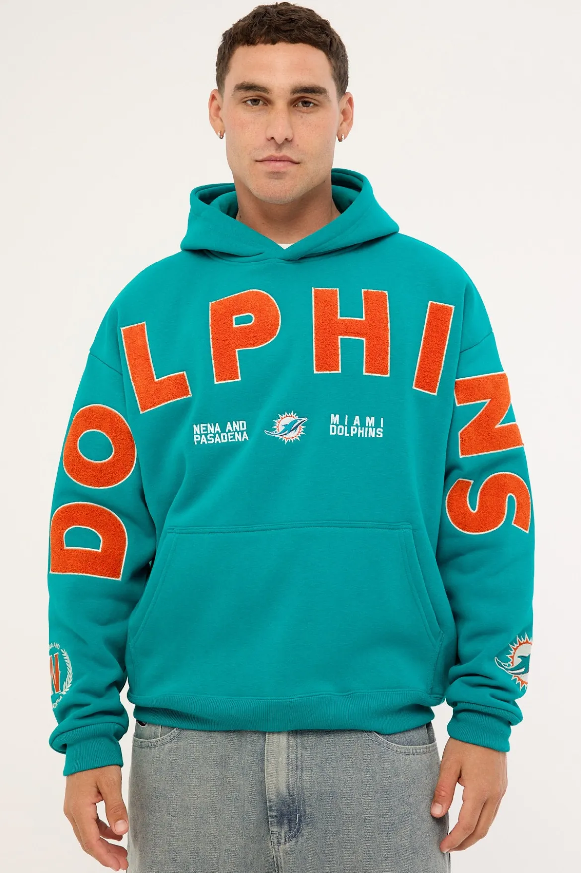 Dolphins Arch Hoodie Aqua