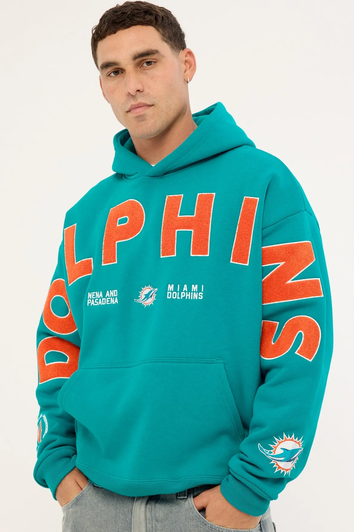 Dolphins Arch Hoodie Aqua