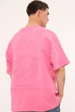 Dolphins Crest Loopback Tee Pink