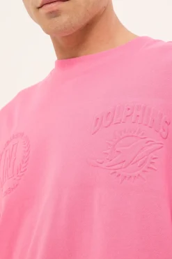 Dolphins Crest Loopback Tee Pink