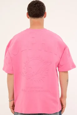 Dolphins Crest Loopback Tee Pink